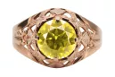 Ring Yellow Peridot Original Vintage 14K Rose Gold Vintage vrc080r